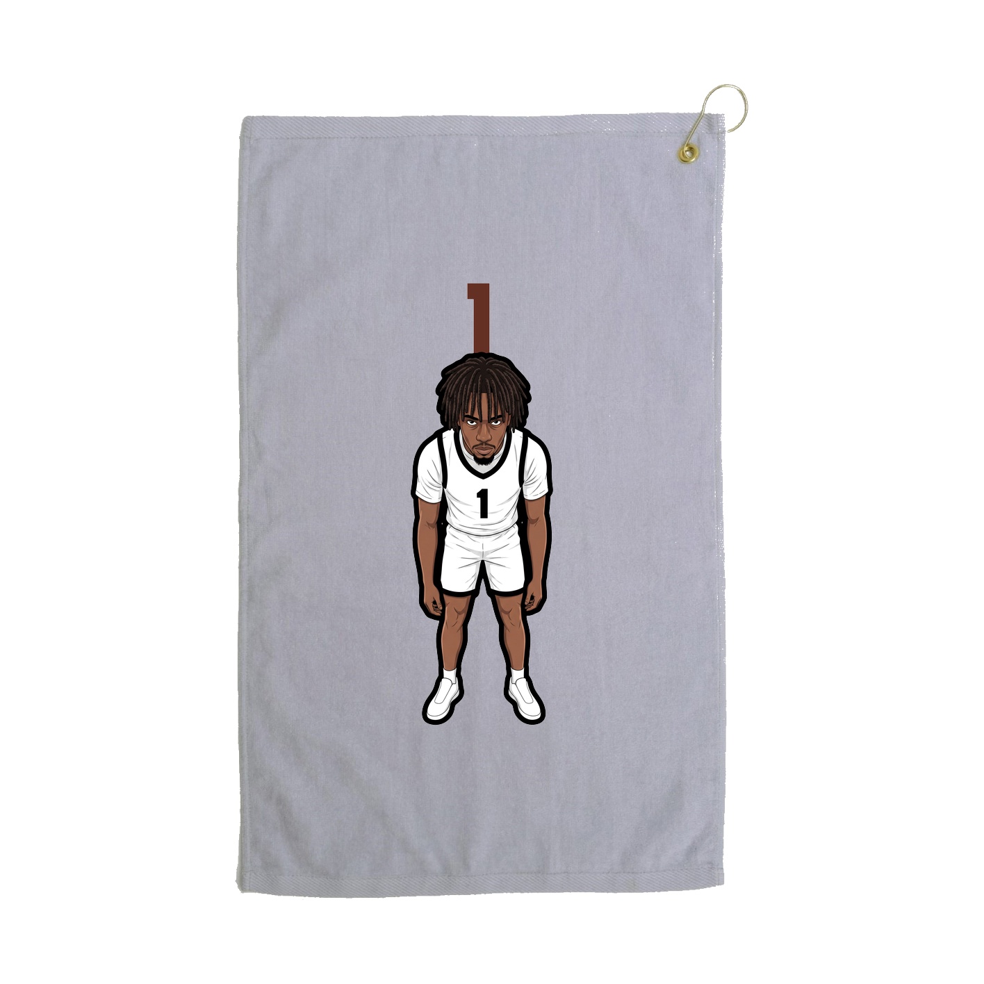 Golf Towel — Number Top in Grey