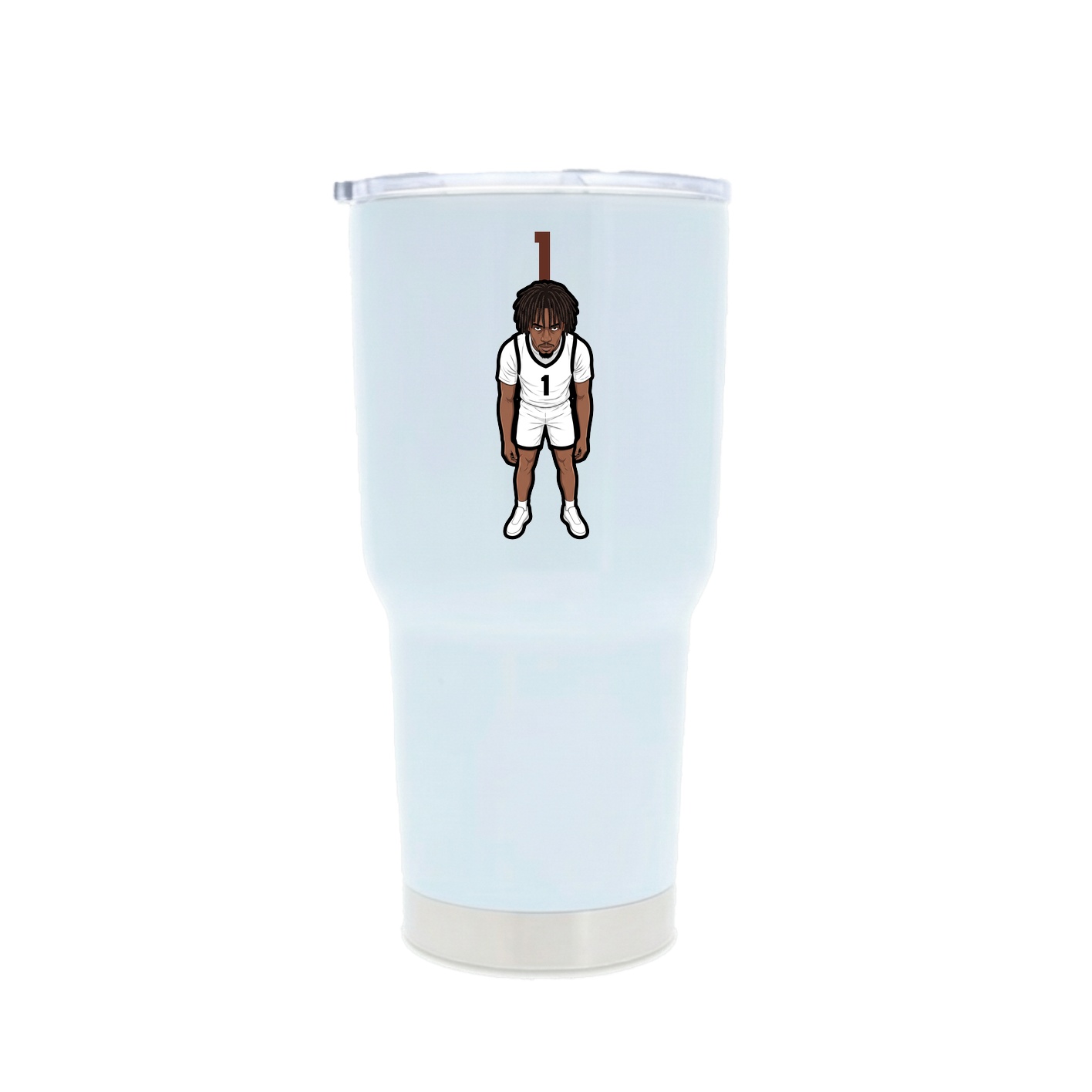 30oz Stainless Steel Tumbler — Number Top in White