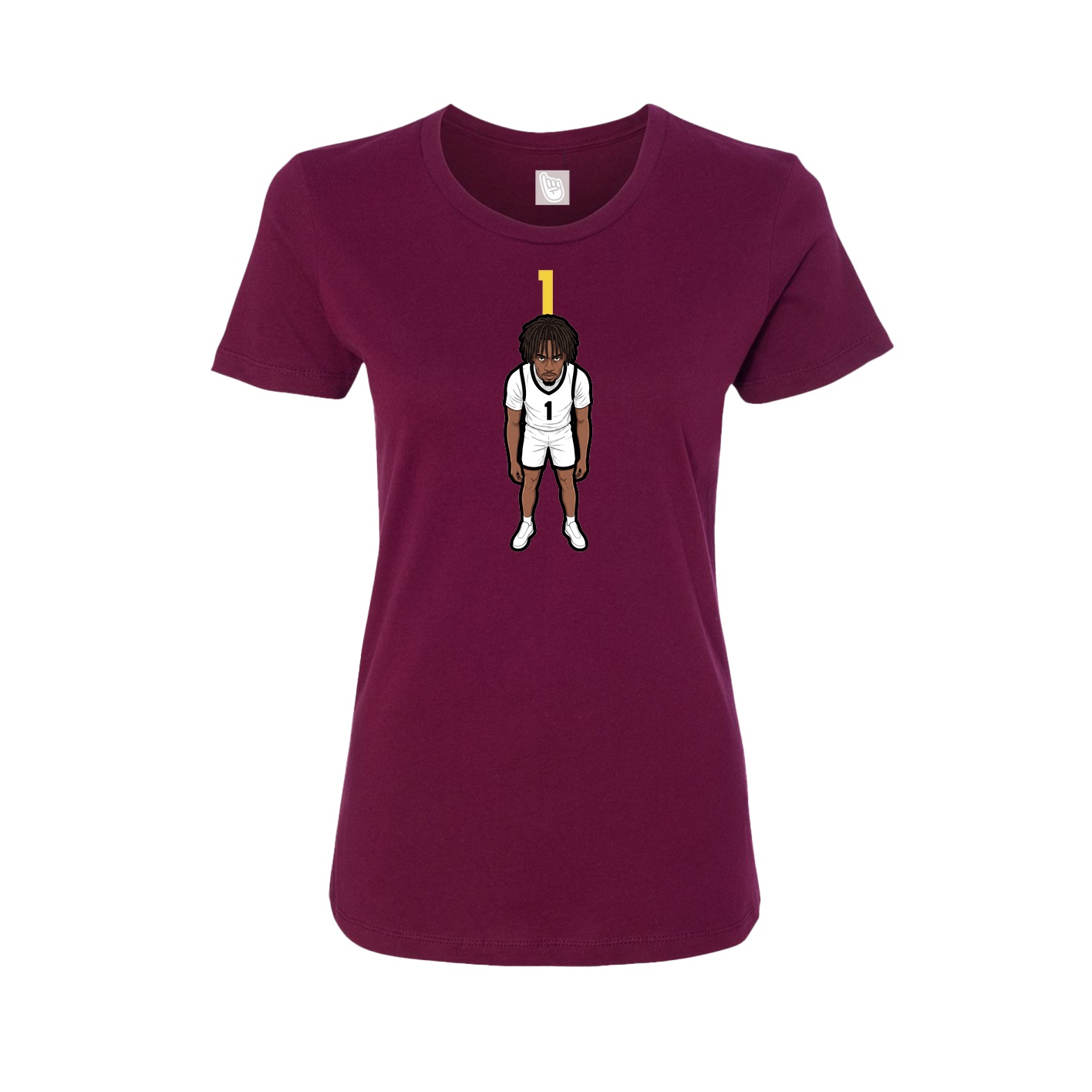 Womens Tee — Number Top in Maroon