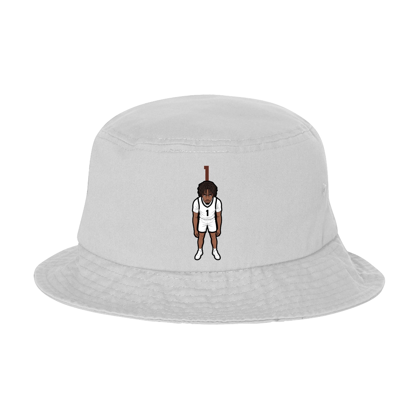 Bucket Cap — Number Top in White