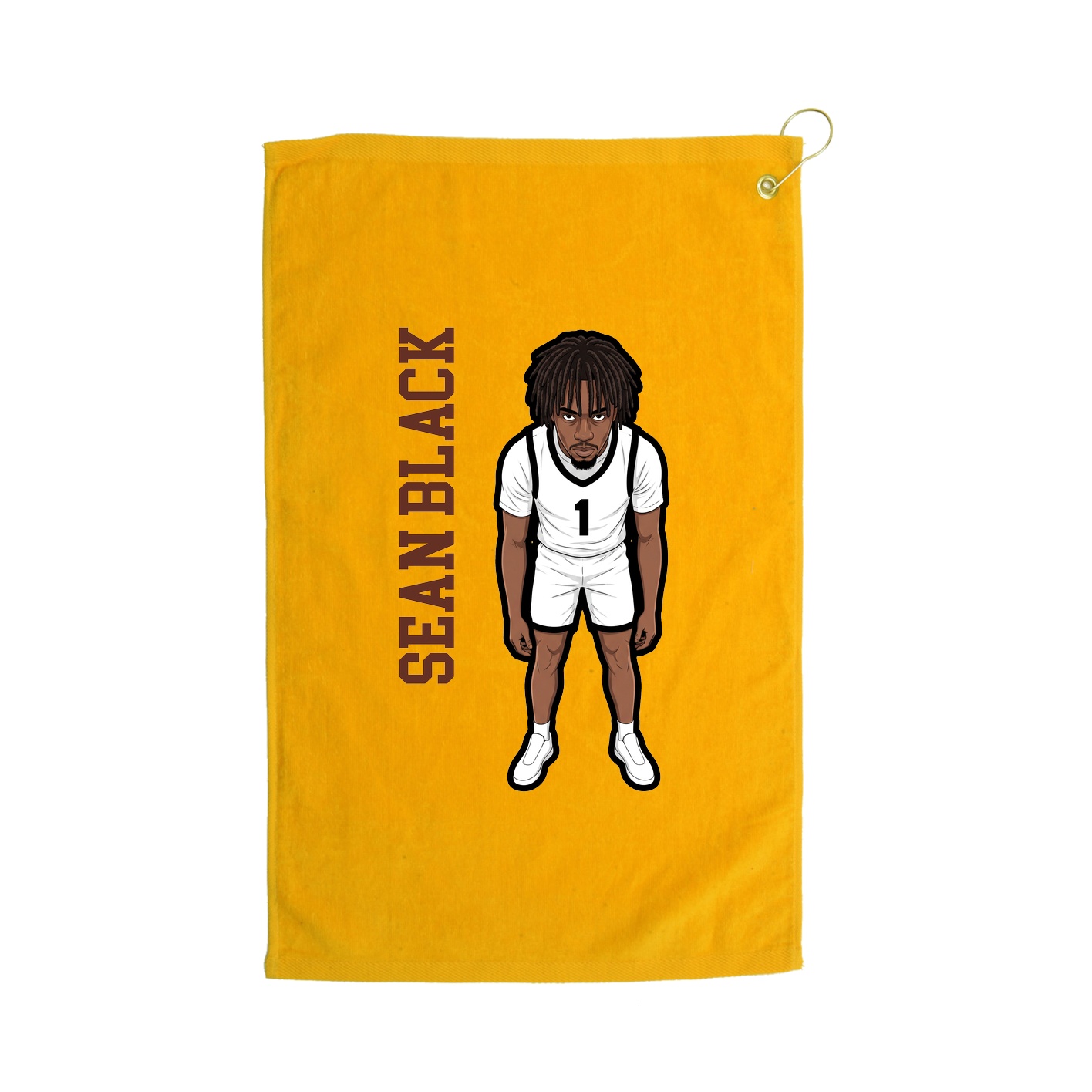 Golf Towel — Name Vertical in Gold