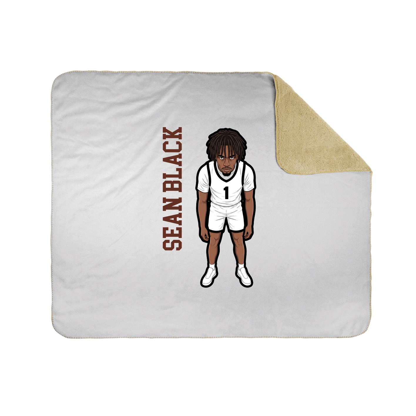 Throw Blanket — Name Vertical in White
