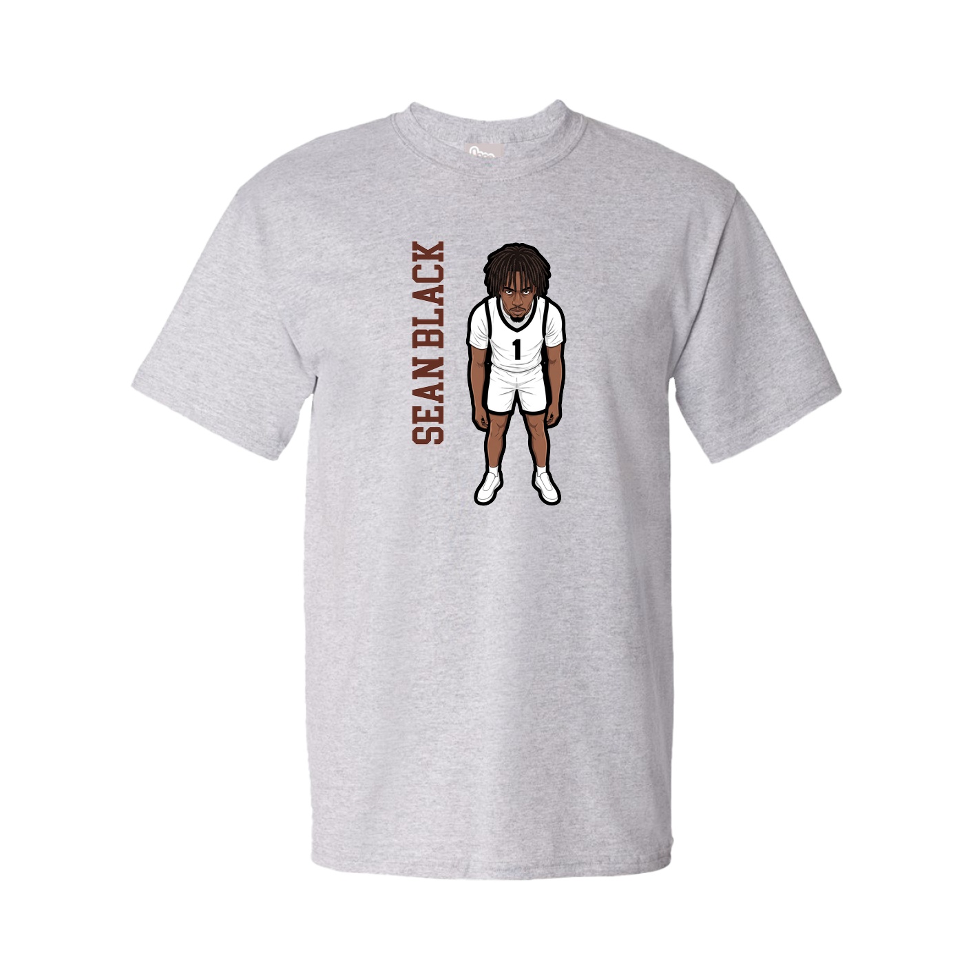 Tee — Name Vertical in Grey