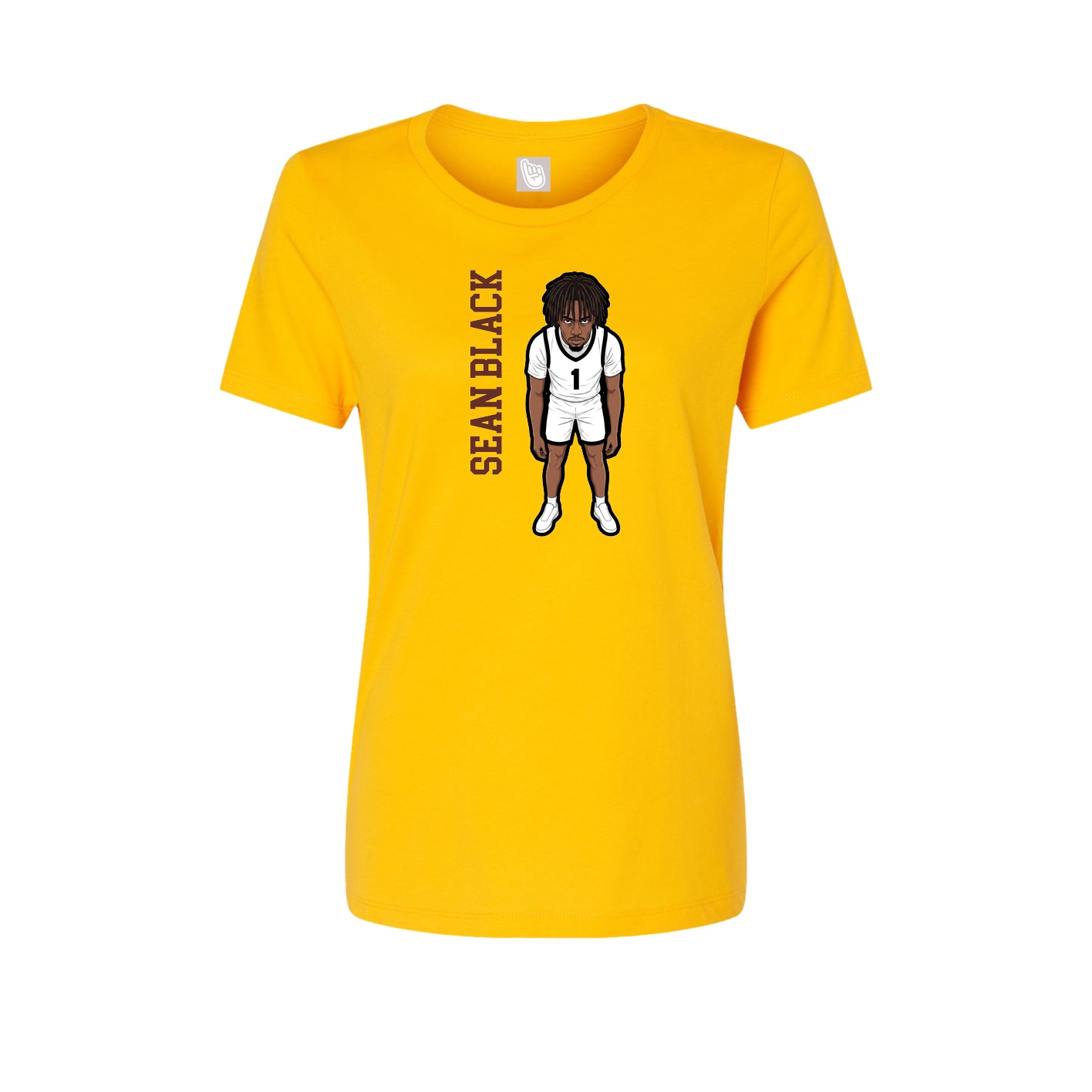 Womens Tee — Name Vertical in Gold