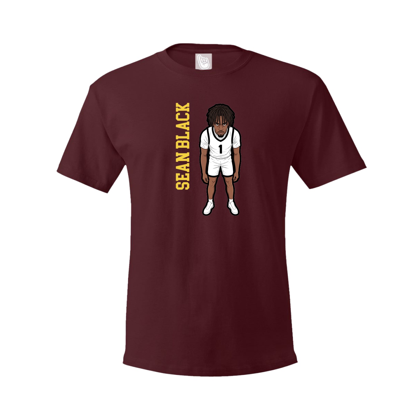Youth Tee — Name Vertical in Maroon