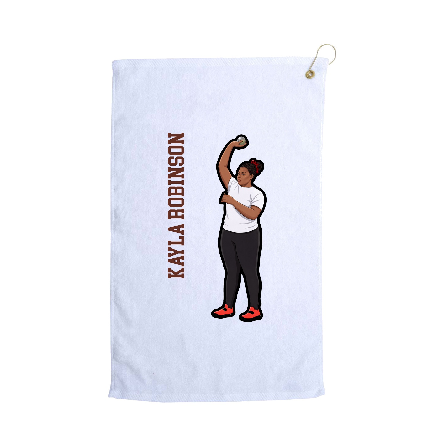 Golf Towel — Name Vertical in White