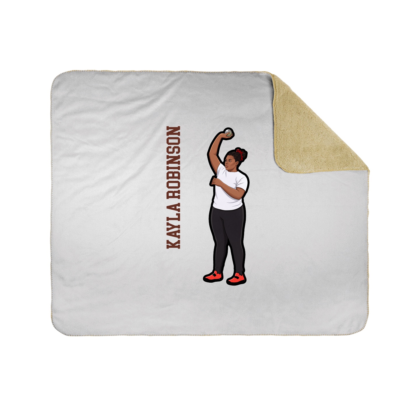 Throw Blanket — Name Vertical in White