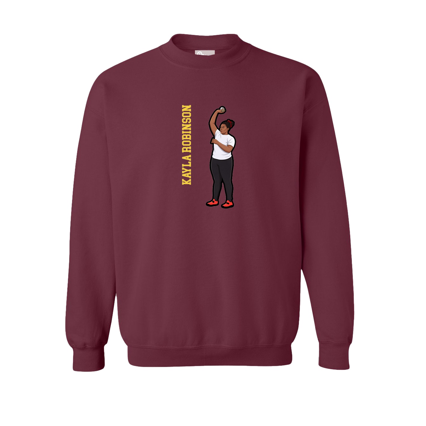 Fleece Crew — Name Vertical in Maroon