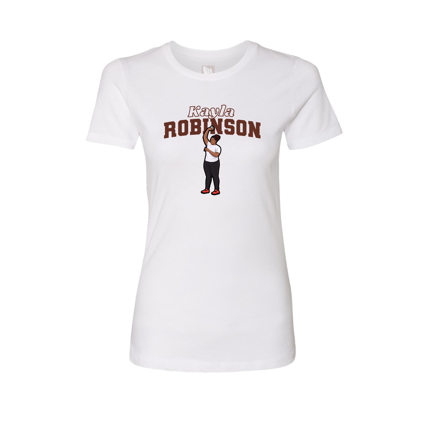 Fitted Women's Tee — Name Arch in White