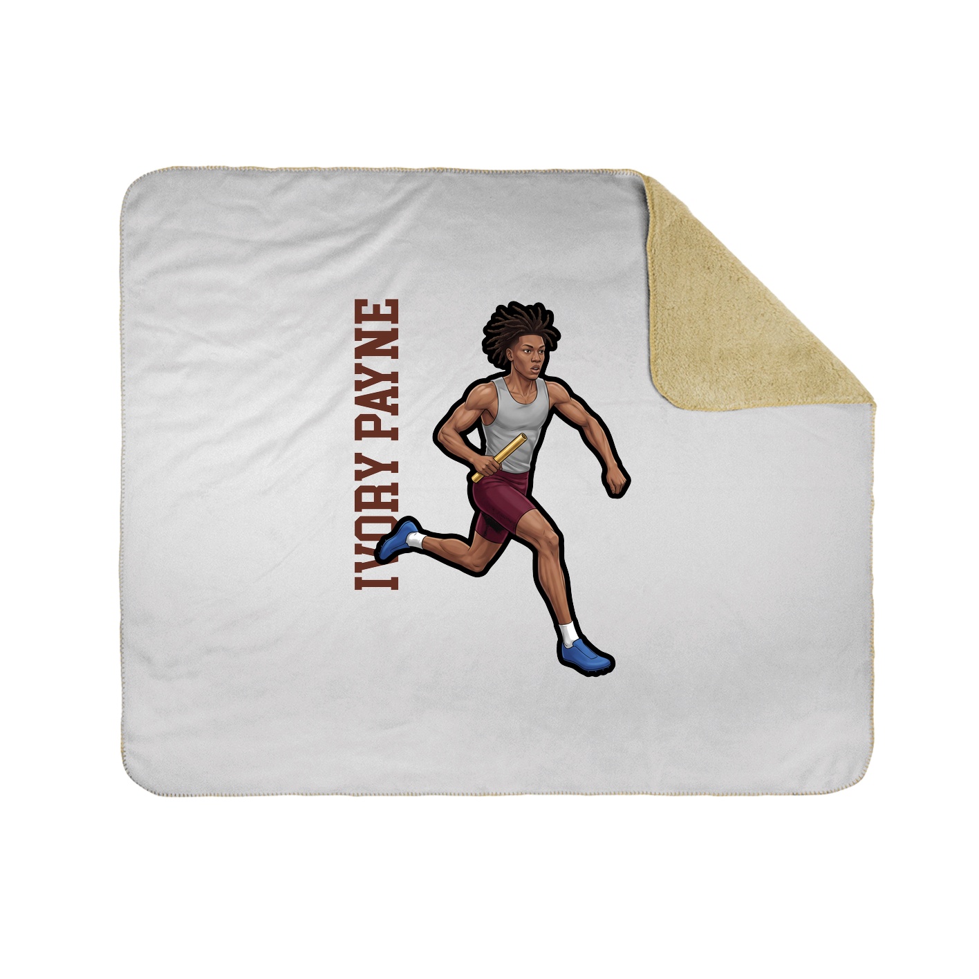Throw Blanket — Name Vertical in White