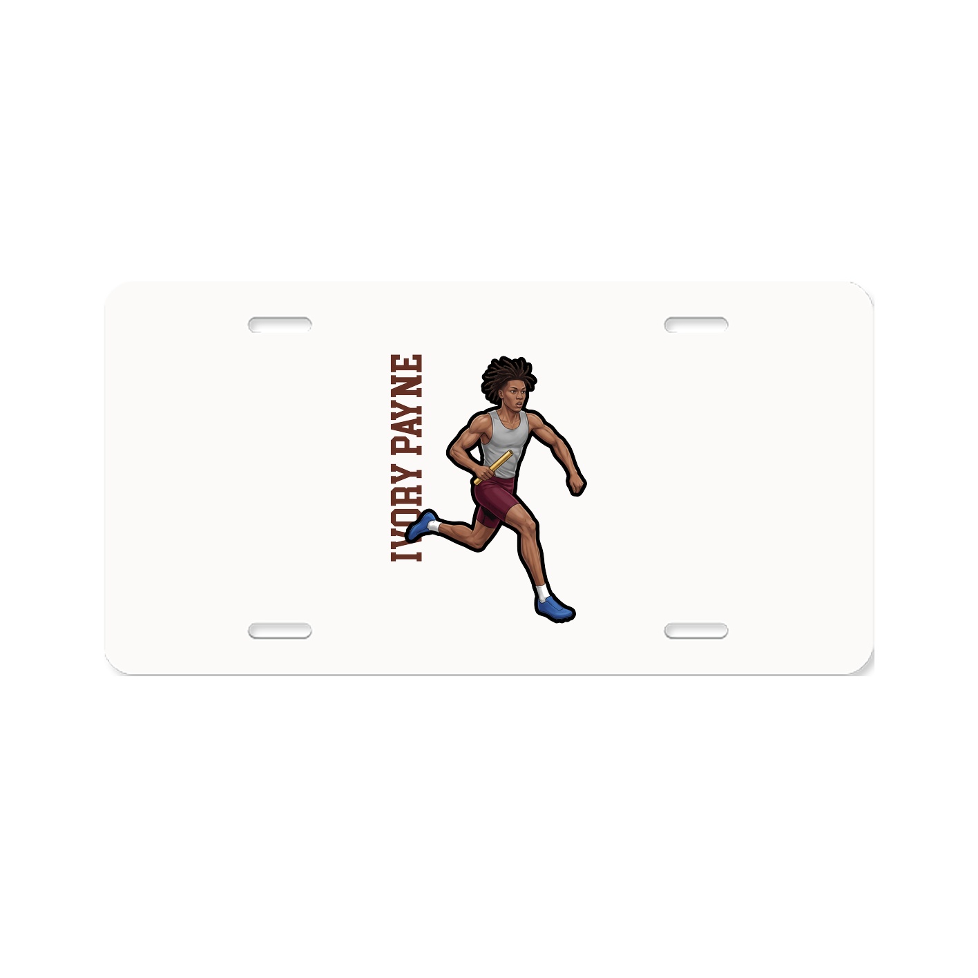 License Plate — Name Vertical in Classic