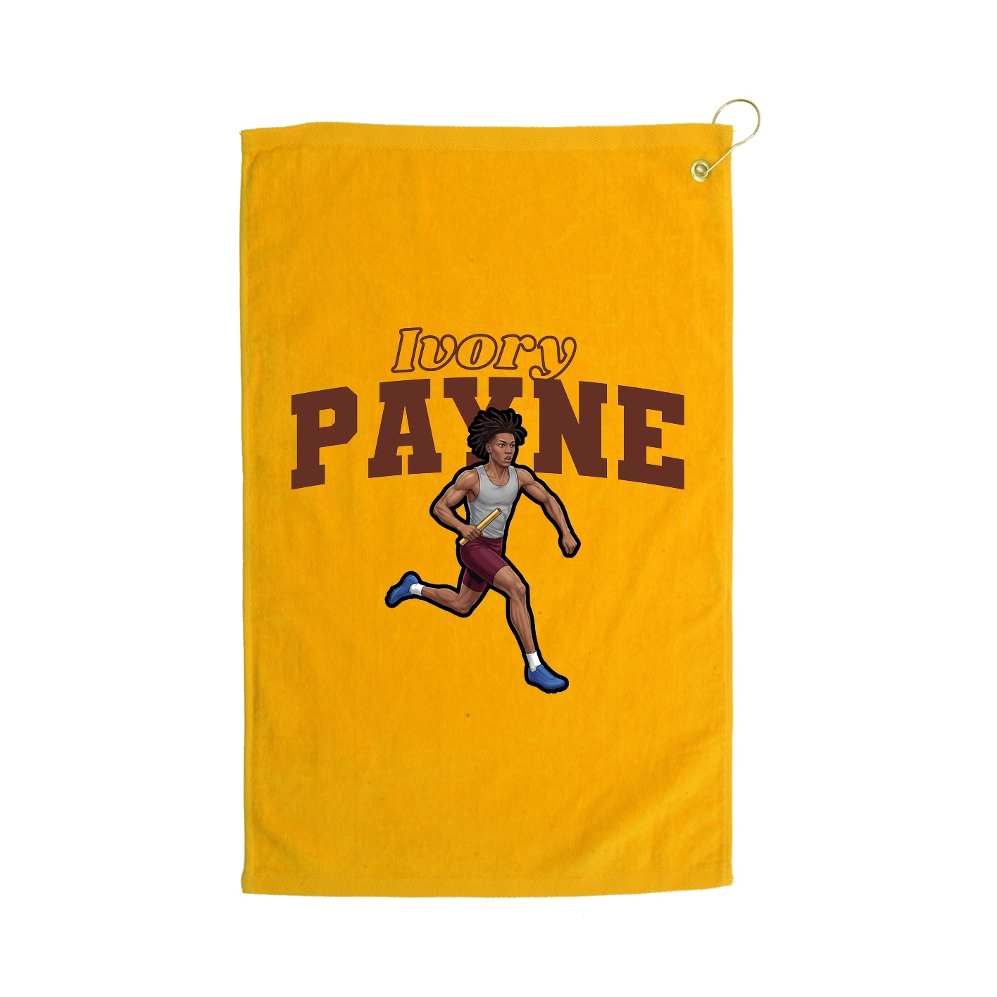 Golf Towel — Name Arch in Gold