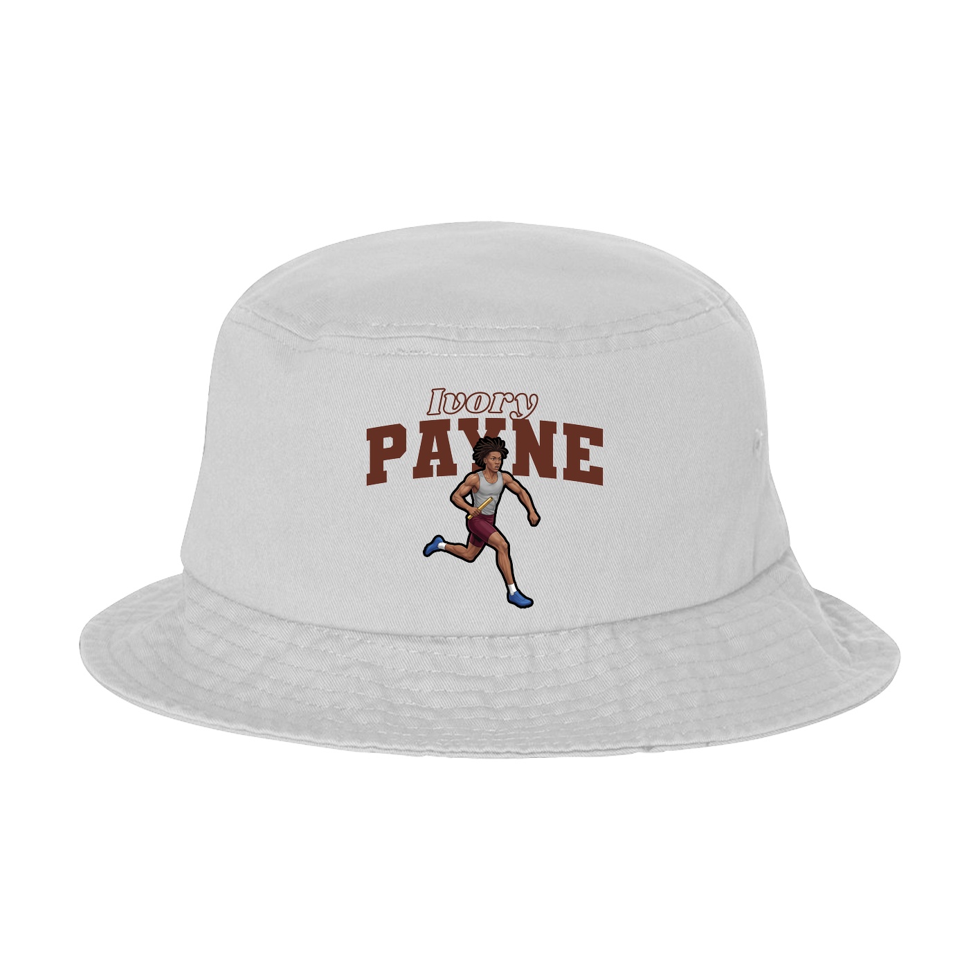 Bucket Cap — Name Arch in White