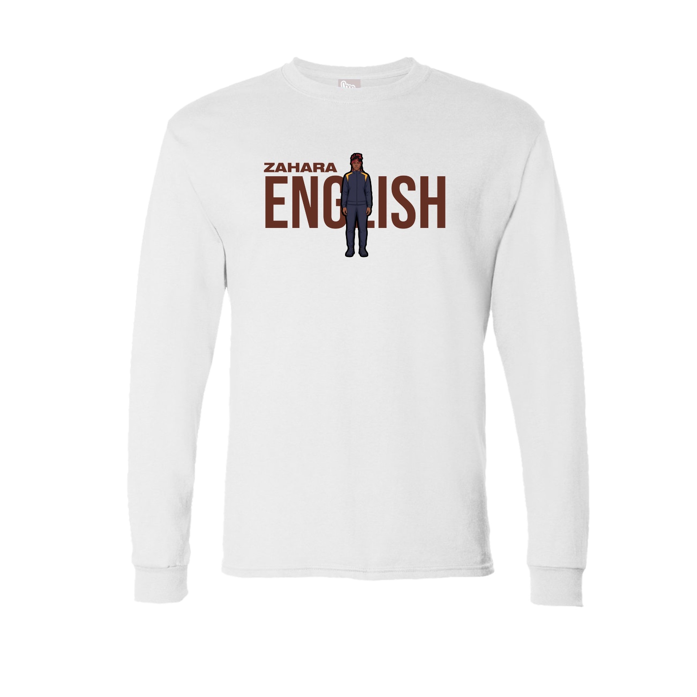 Long Sleeve Tee — Player Name in White
