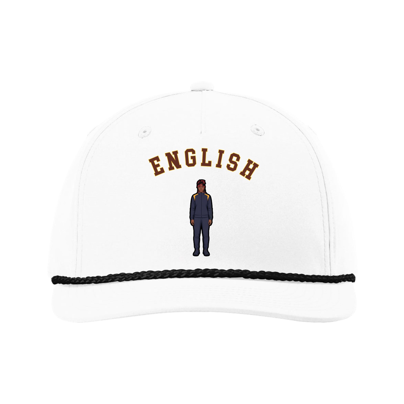 Five-Panel Classic Rope Cap — Shirsey Arch in White