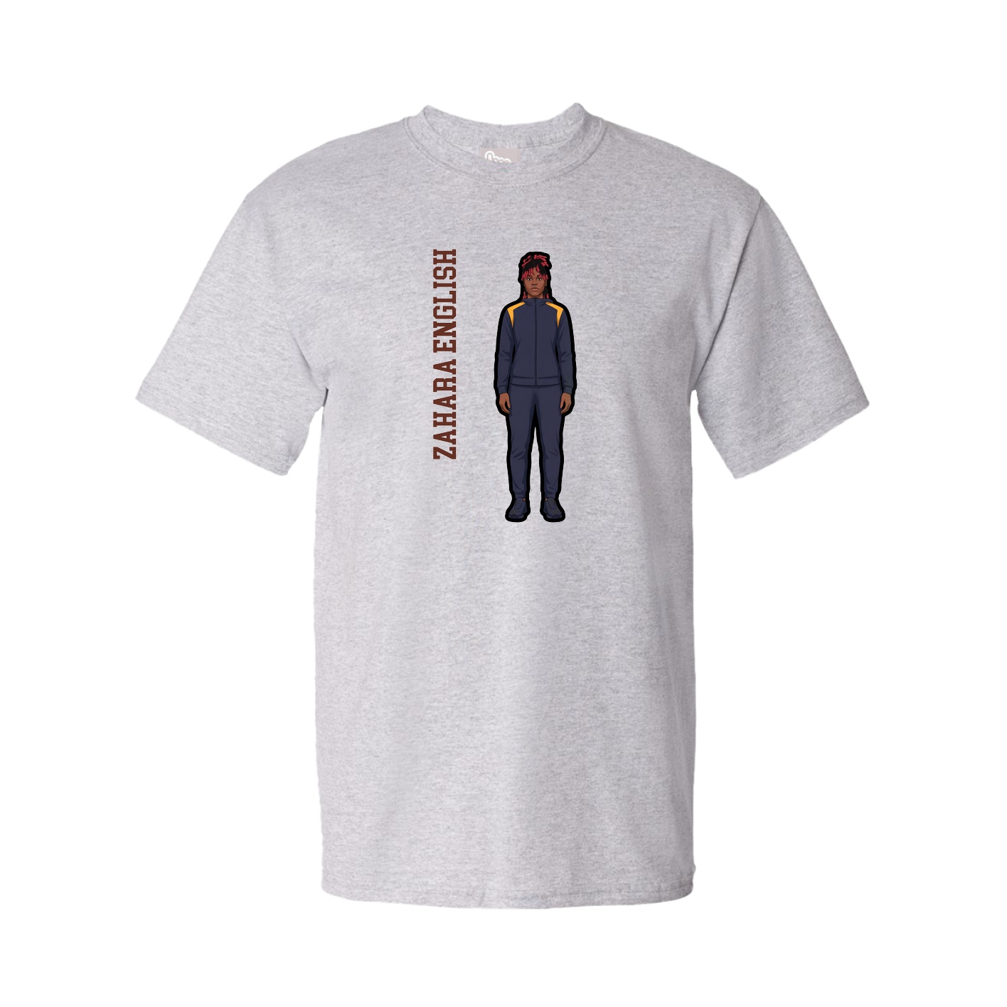 Tee — Name Vertical in Grey