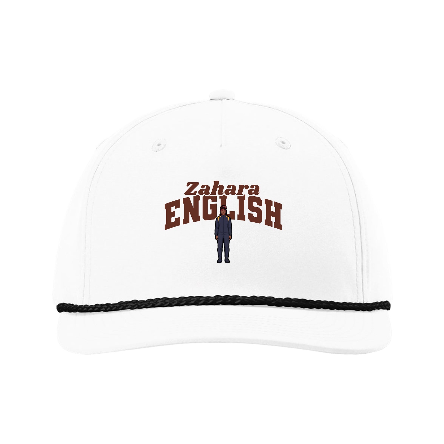 Five-Panel Classic Rope Cap — Signature Arch in White