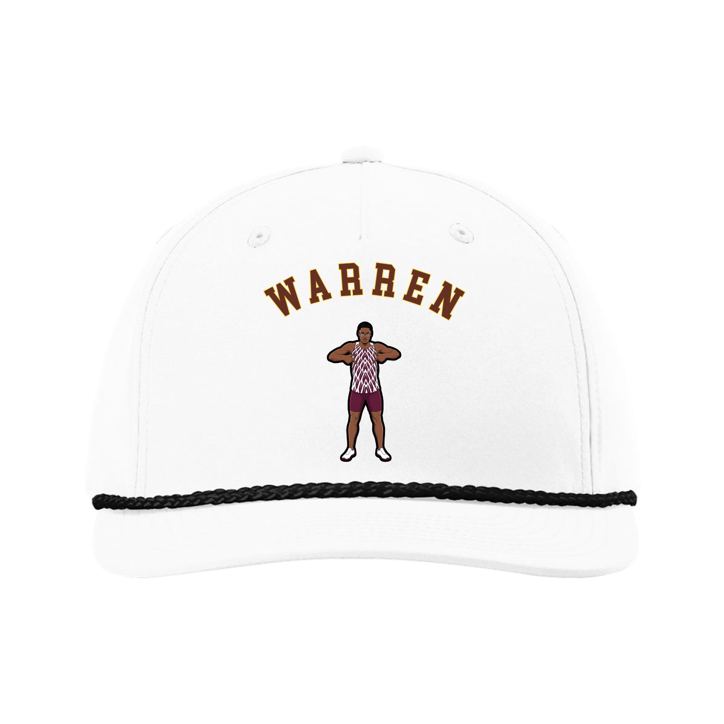 Five-Panel Classic Rope Cap — Shirsey Arch in White