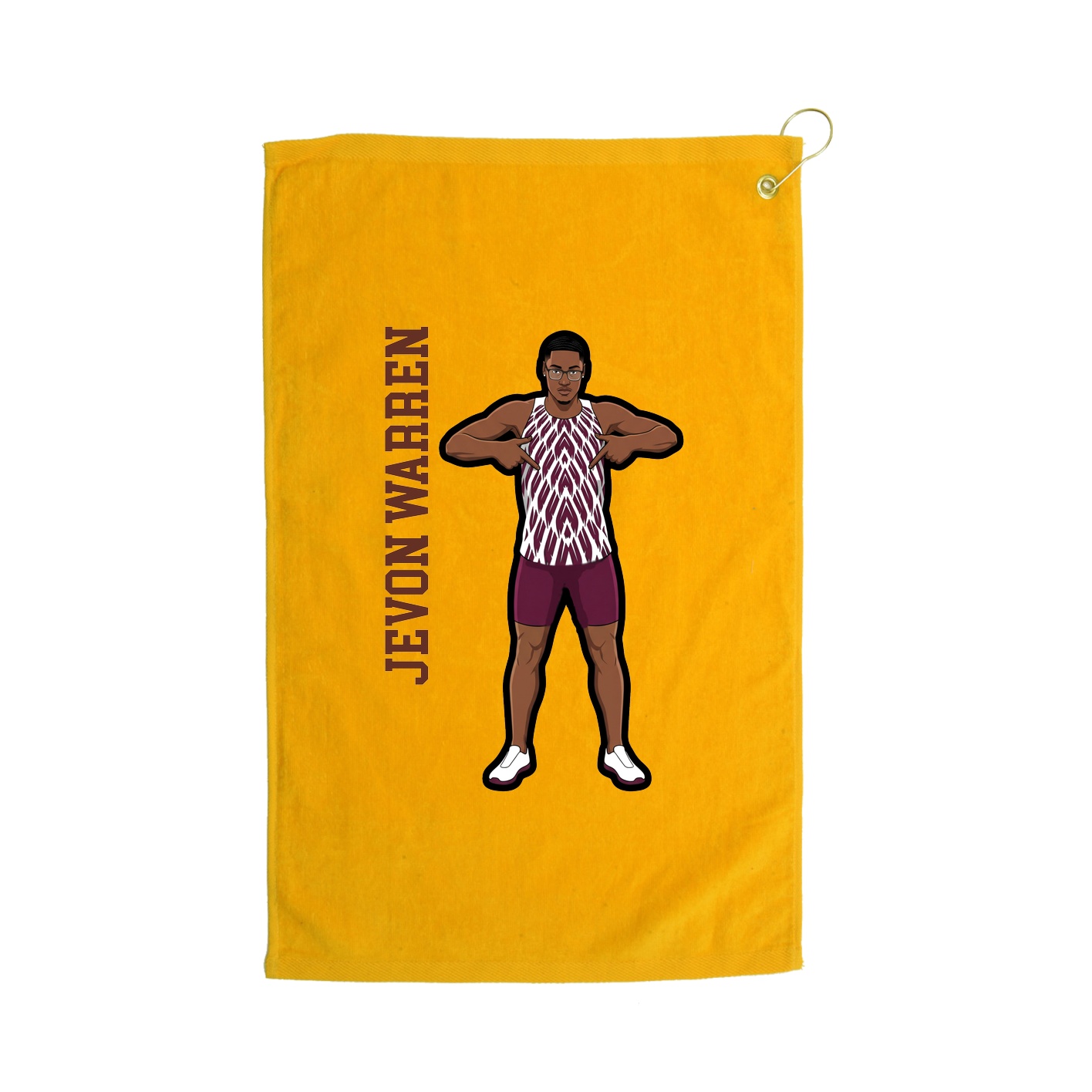 Golf Towel — Name Vertical in Gold