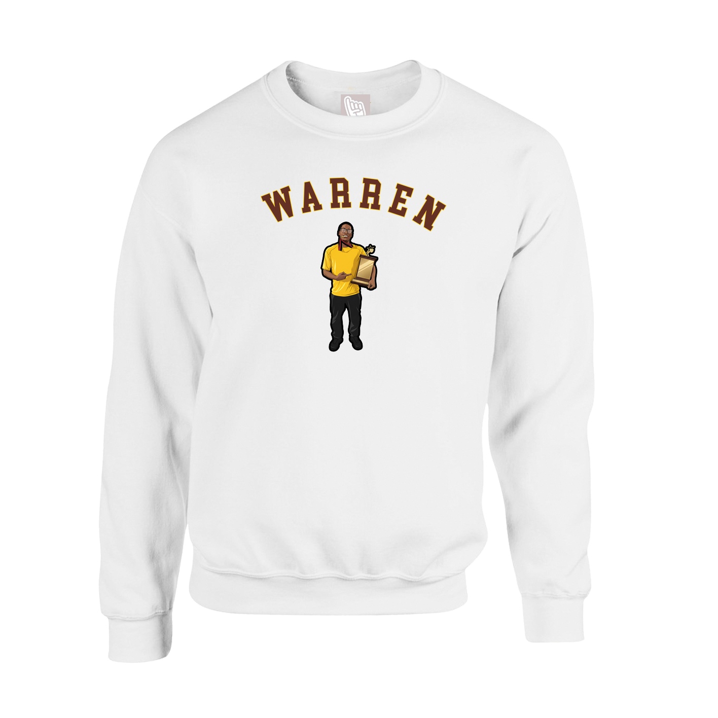 Fleece Crew — Shirsey Arch in White
