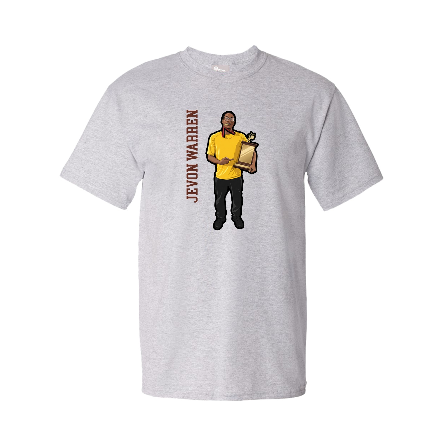 Tee — Name Vertical in Grey