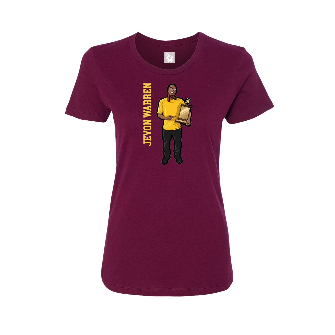 Womens Tee — Name Vertical in Maroon
