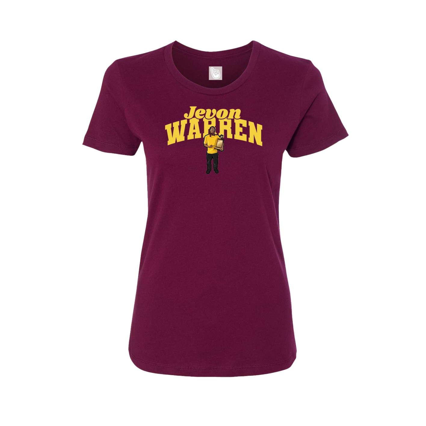 Fitted Women's Tee — Signature Arch in Maroon