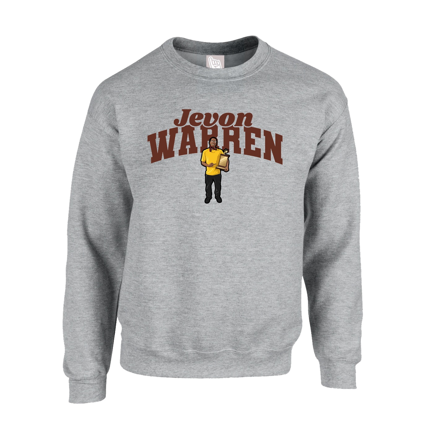 Fleece Crew — Signature Arch in Grey