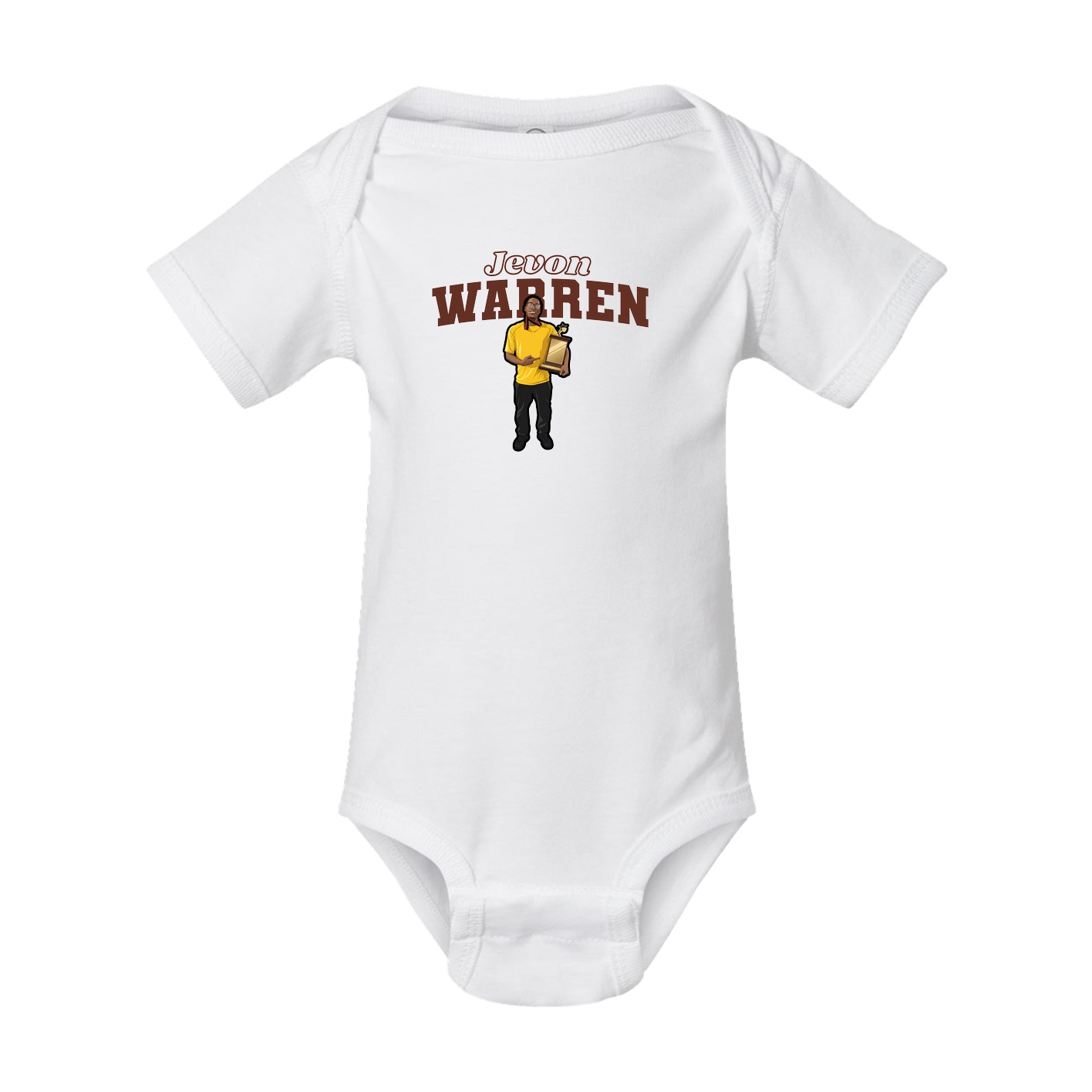 Baby Onesie — Name Arch in White