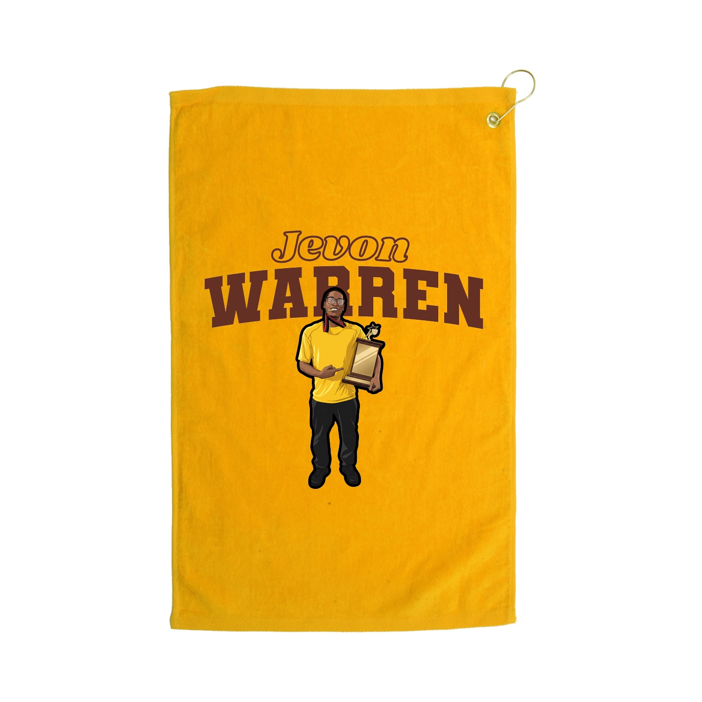 Golf Towel — Name Arch in Gold