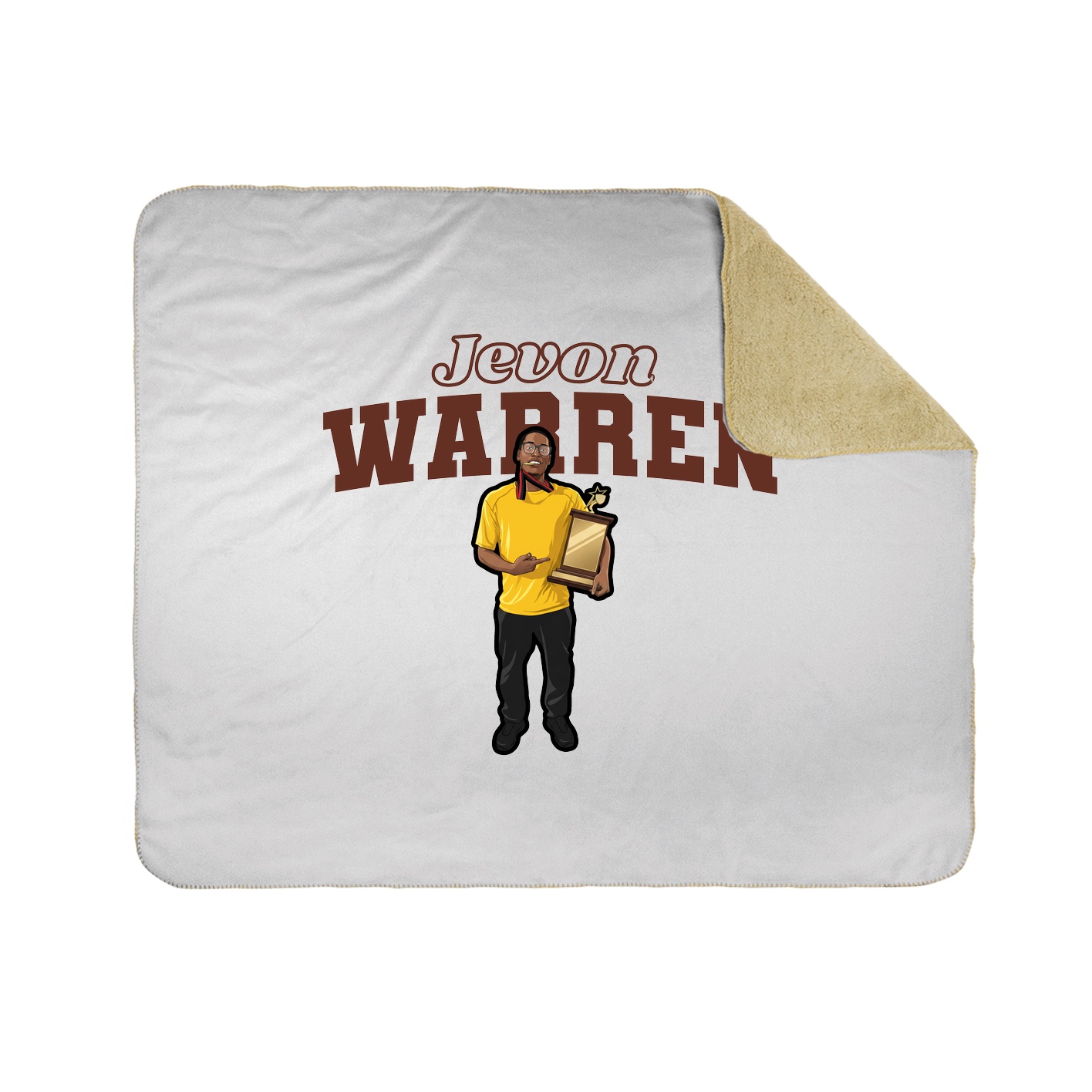 Throw Blanket — Name Arch in White