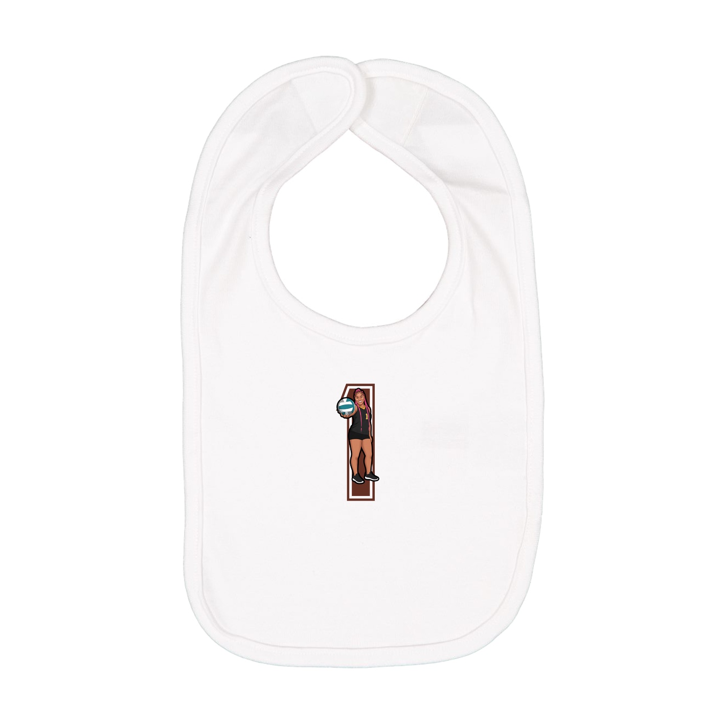 Infant Bib — Number in White
