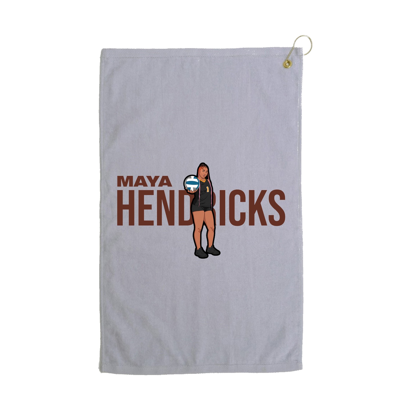 Golf Towel — Player Name in Grey