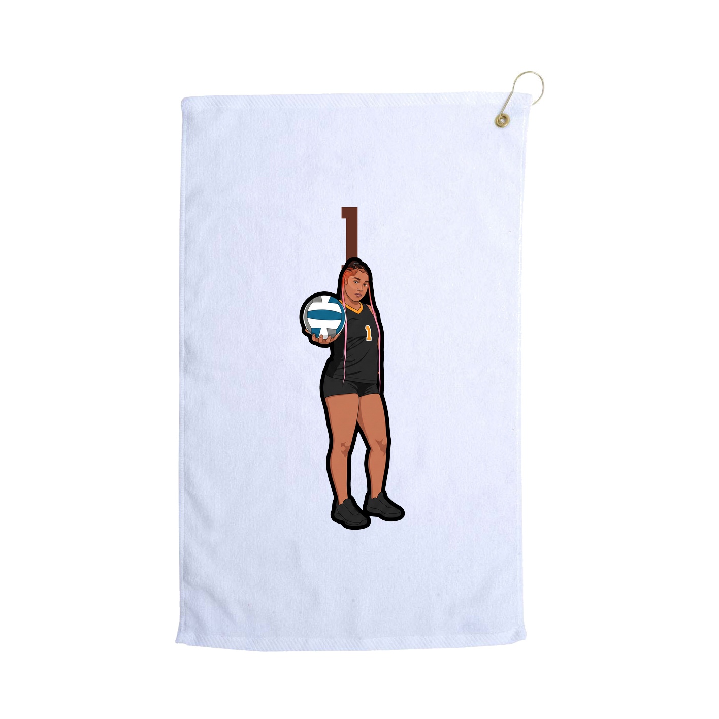 Golf Towel — Number Top in White