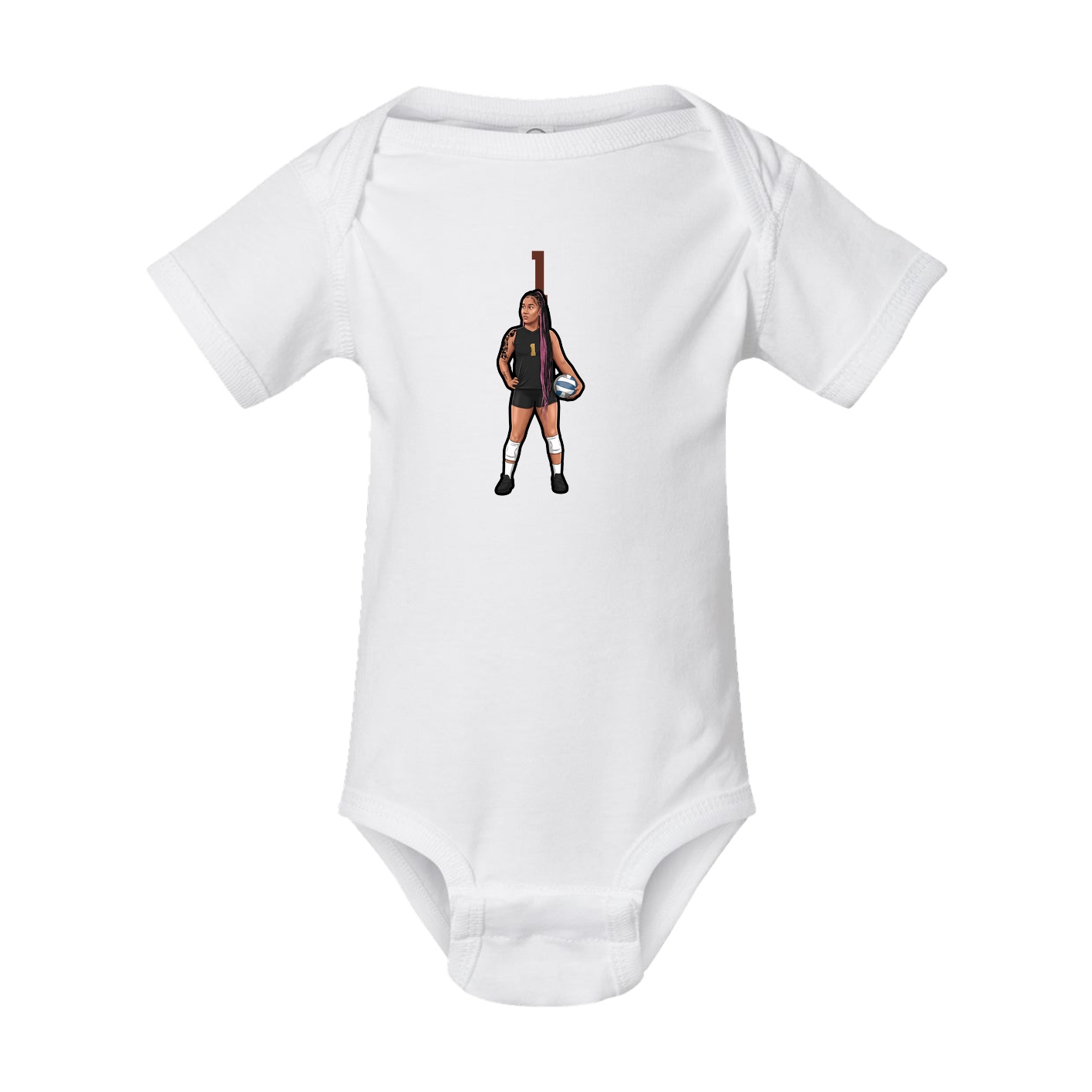 Baby Onesie — Number Top in White