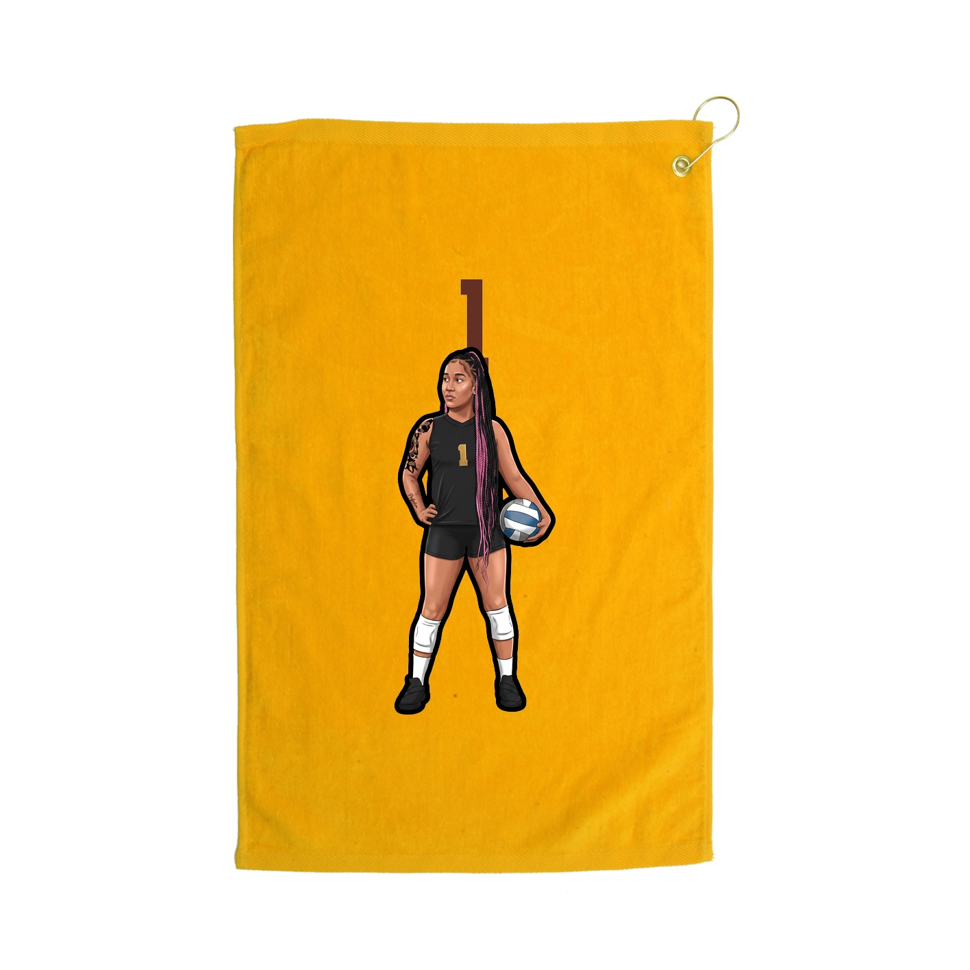 Golf Towel — Number Top in Gold