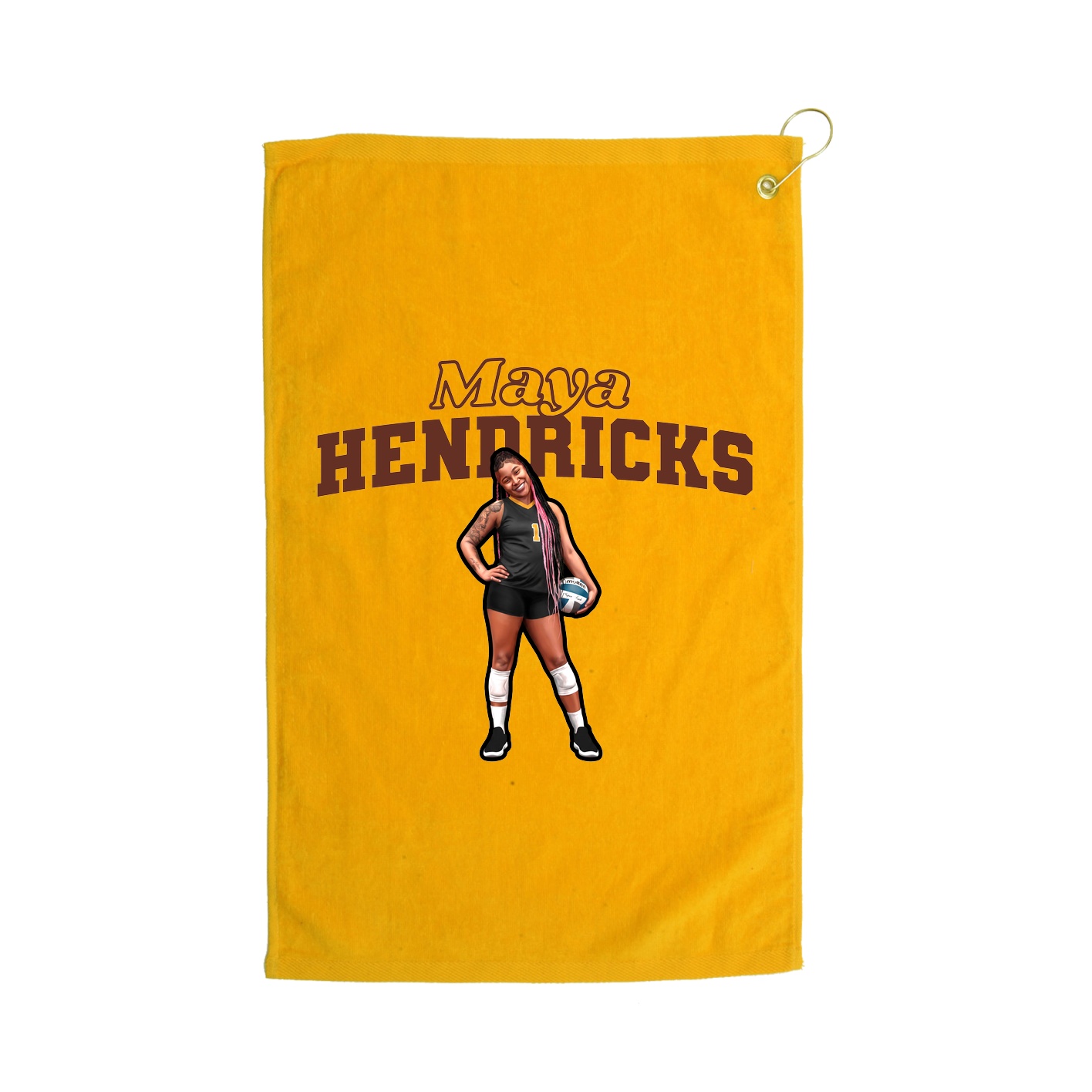 Golf Towel — Name Arch in Gold