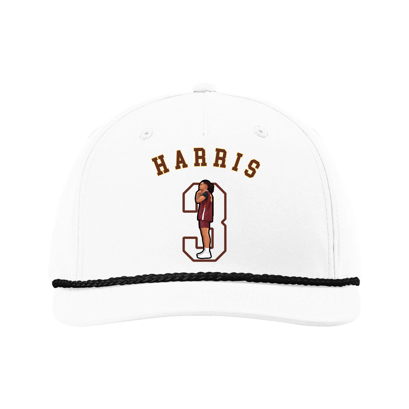 Five-Panel Classic Rope Cap — Shirsey Arch in White