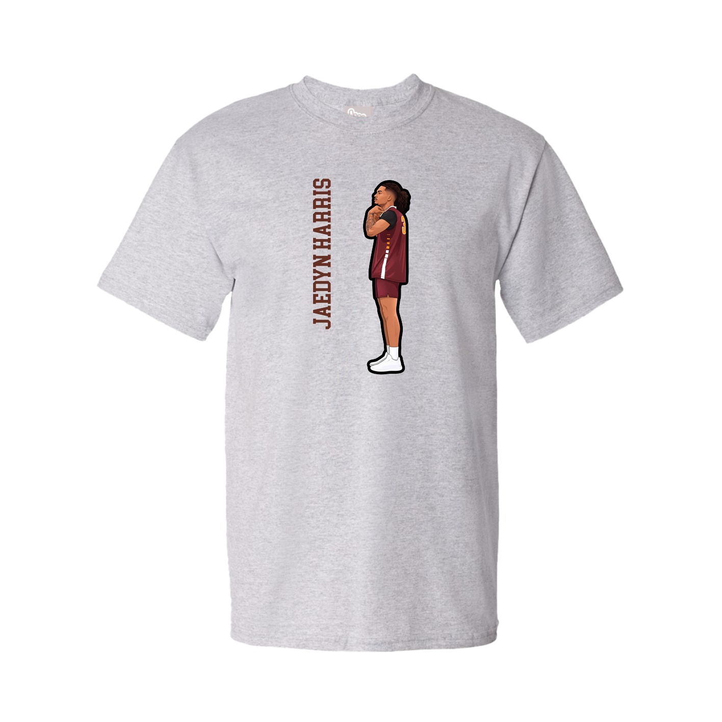 Youth Tee — Name Vertical in Grey