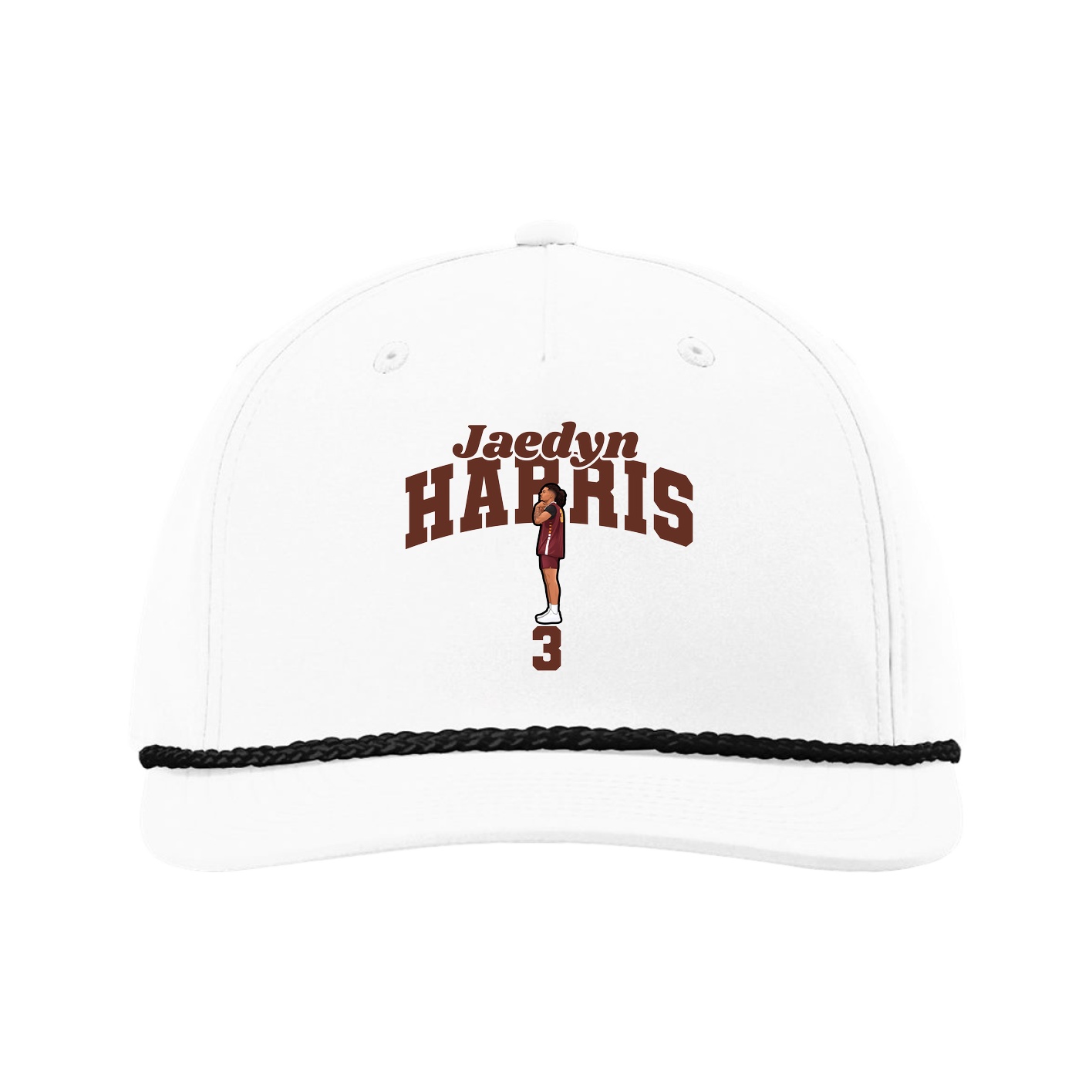Five-Panel Classic Rope Cap — Signature Arch in White