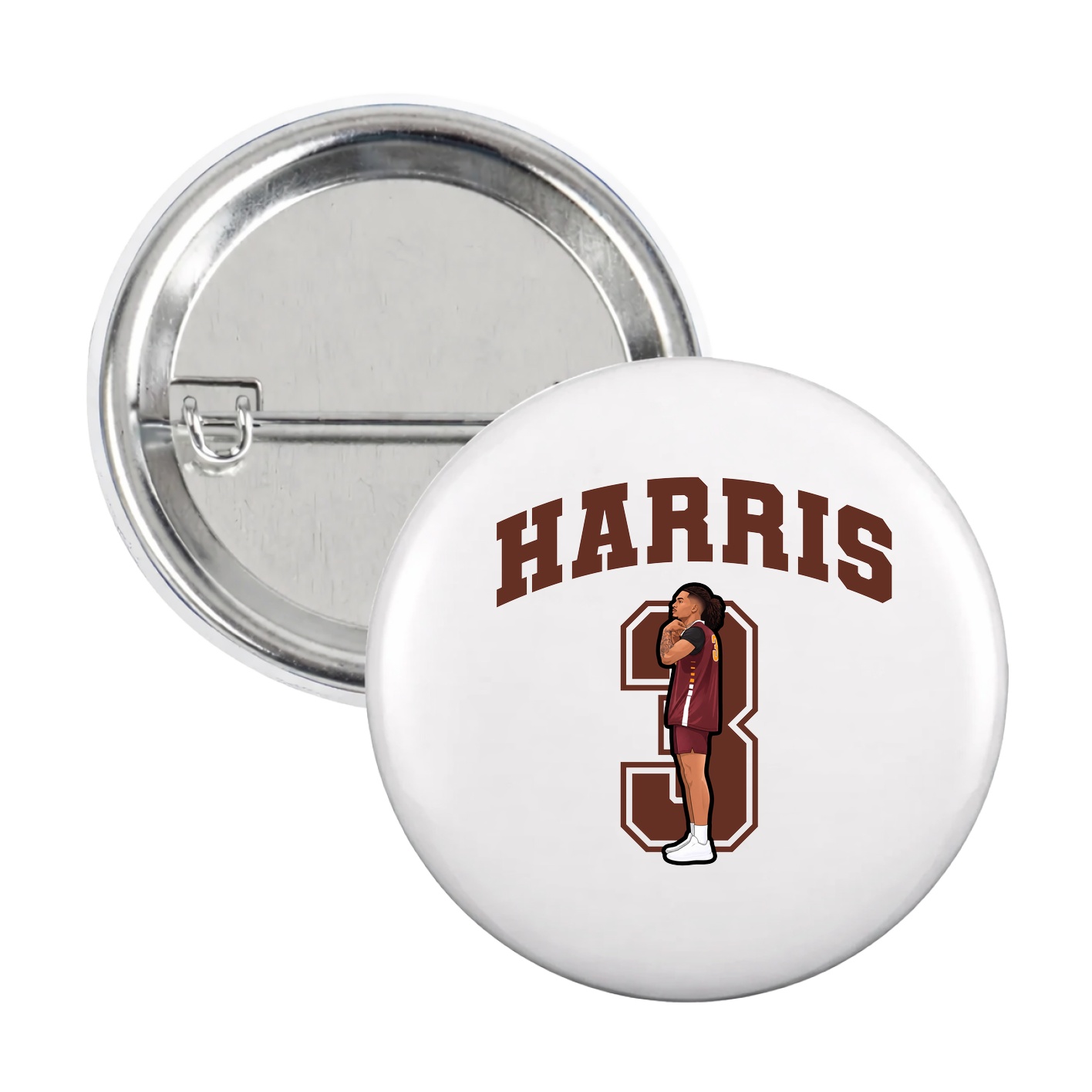 Game Day Button — Number in White