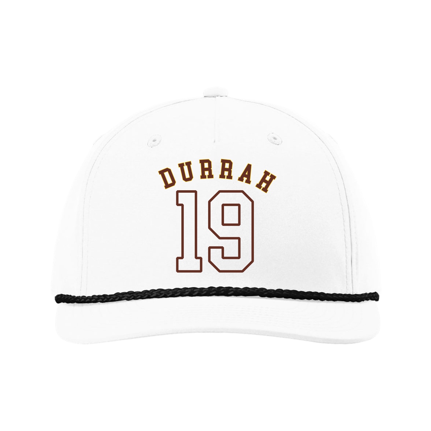 Five-Panel Classic Rope Cap — Shirsey Arch in White