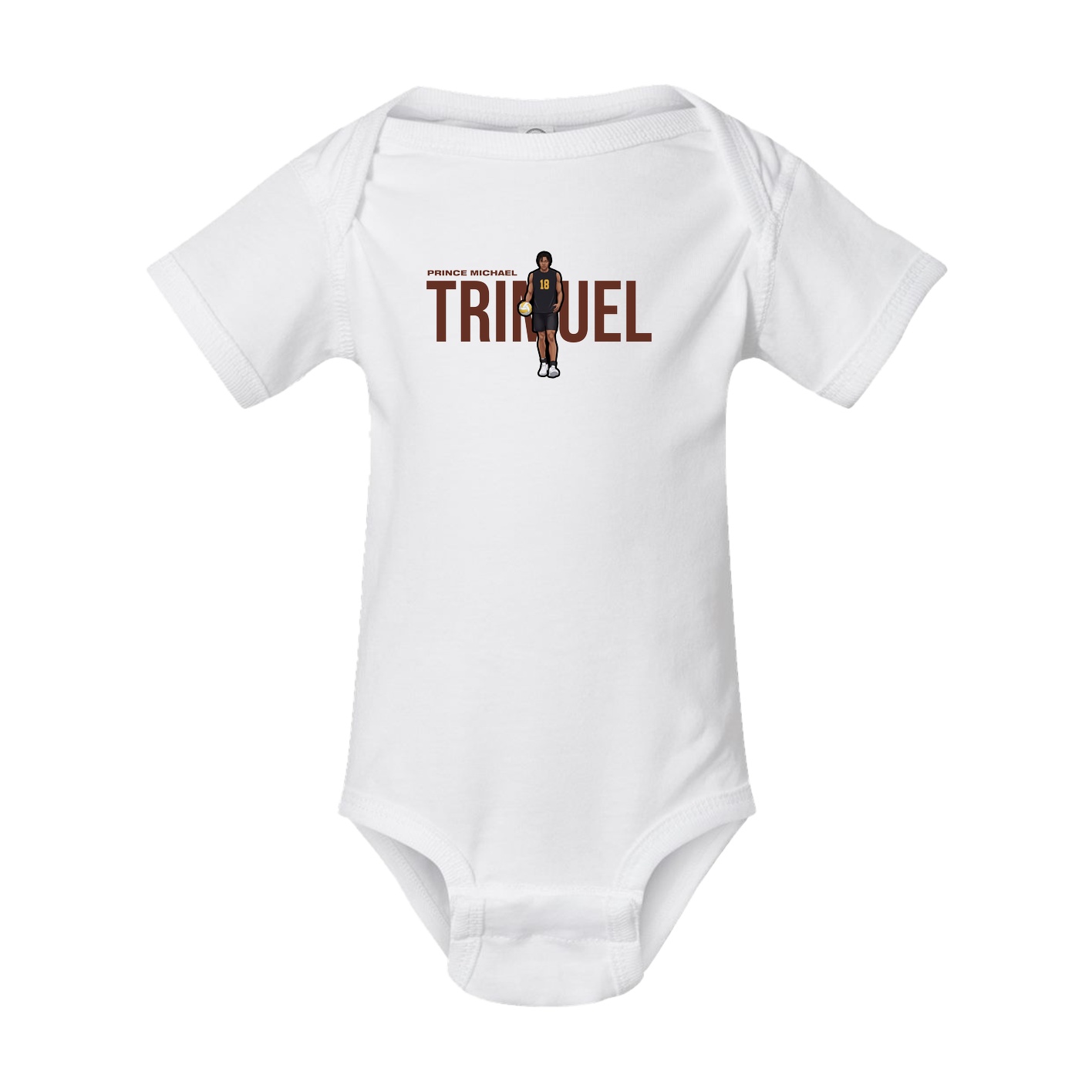 Baby Onesie — Player Name in White