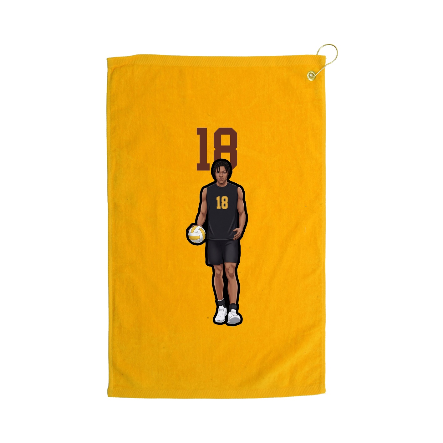 Golf Towel — Number Top in Gold