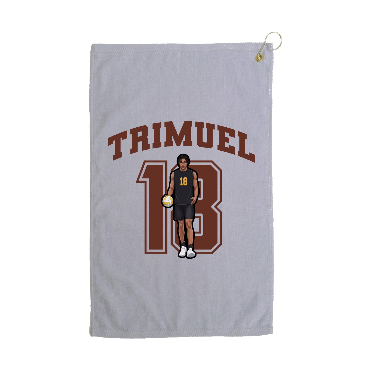 Golf Towel — Number in Grey