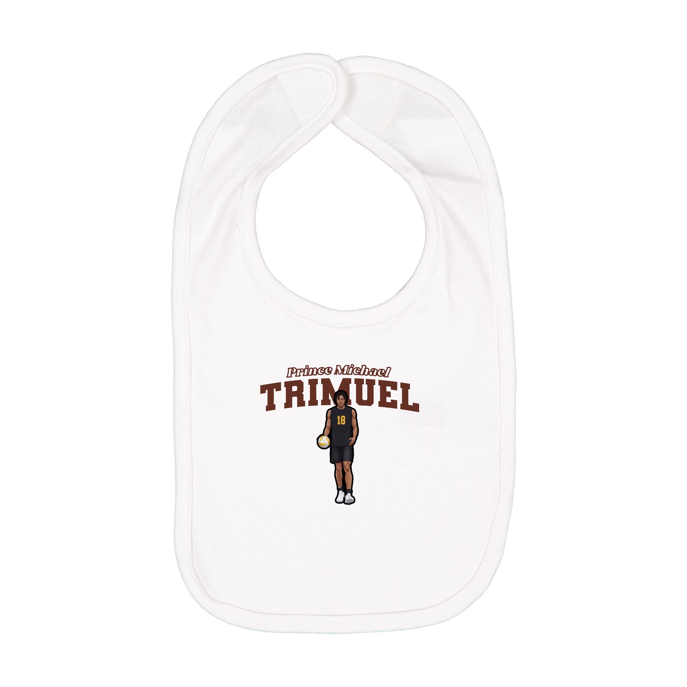 Infant Bib — Name Arch in White