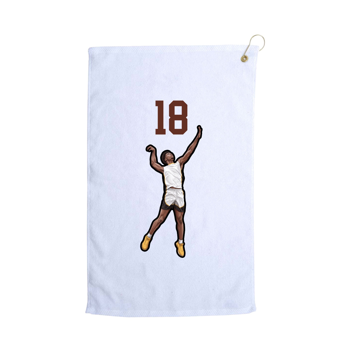 Golf Towel — Number Top in White