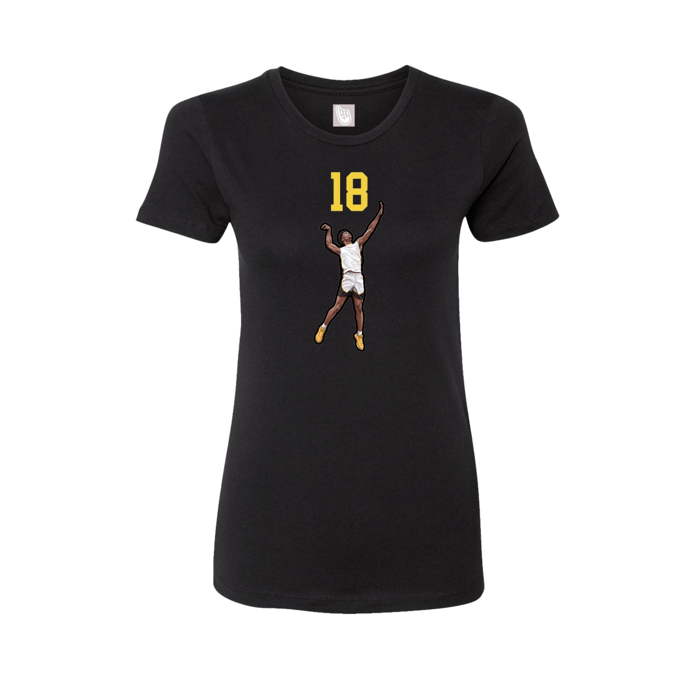 Fitted Women's Tee — Number Top in Black