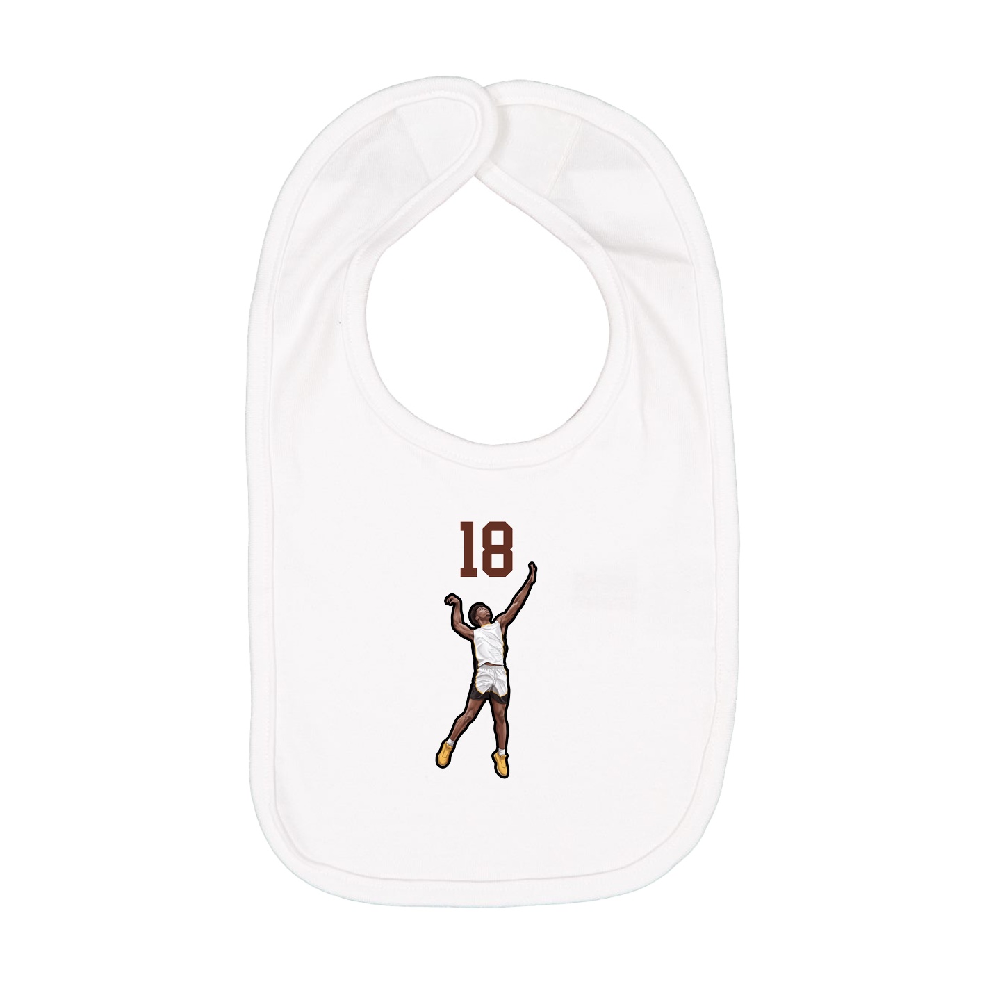 Infant Bib — Number Top in White