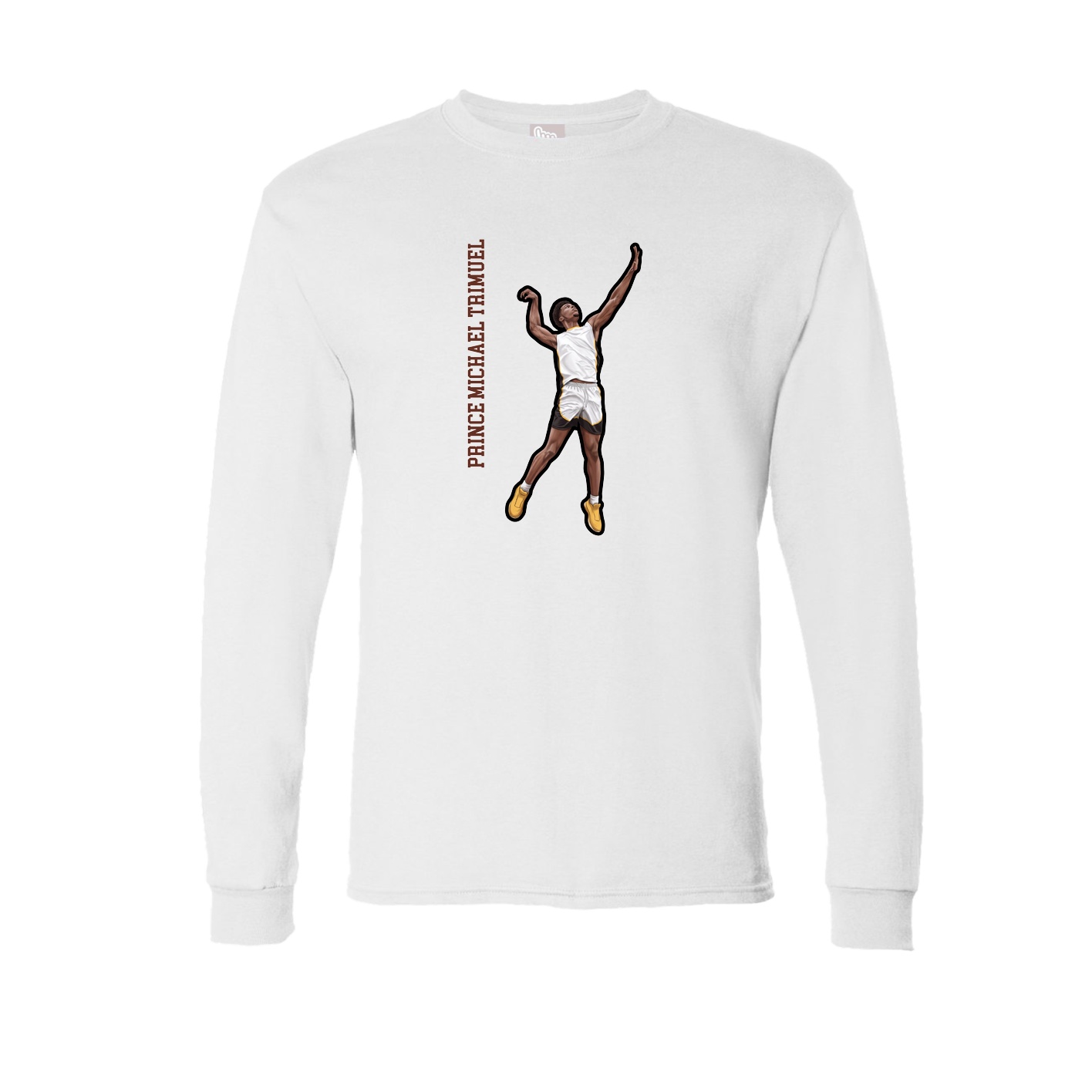 Long Sleeve Tee — Name Vertical in White